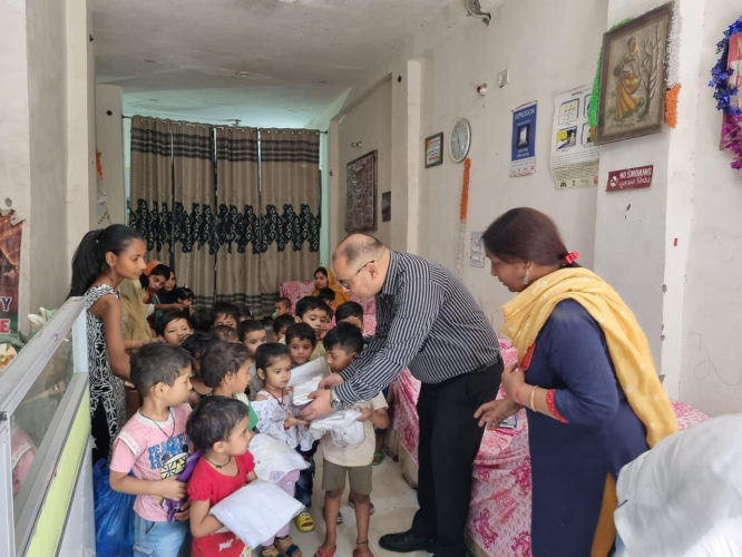 Cloths Distribution between the Children